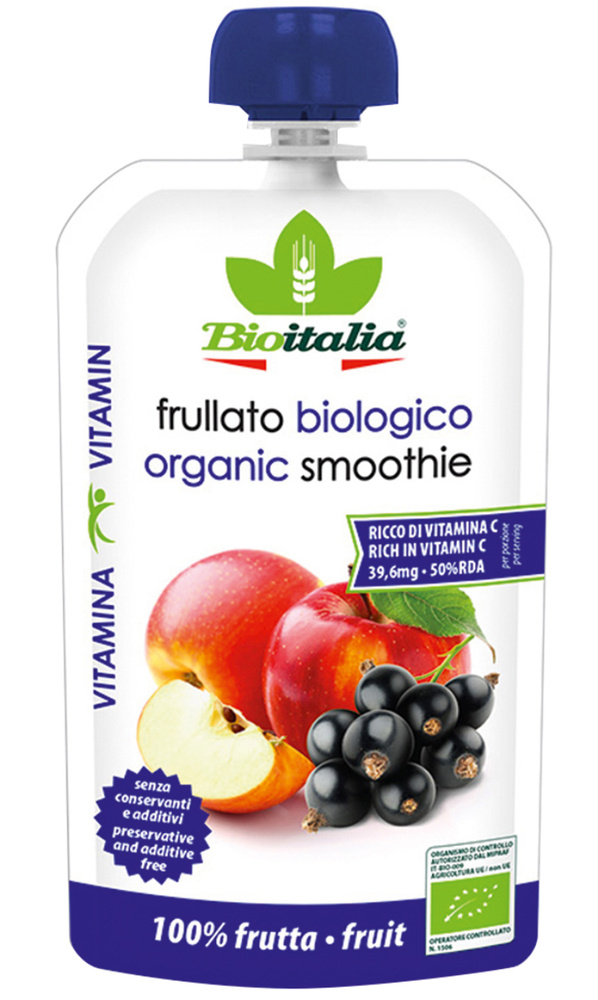 BIOITALIA Смузи из яблока и чёрной смородины 120 гр